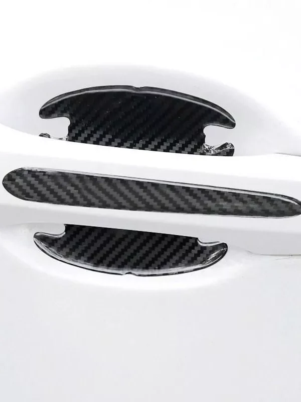 Carbon Fiber Car Door Handle Scratch Protector & Rearview Mirror Strip