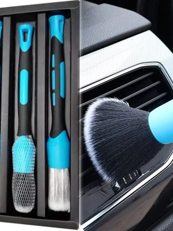 Universal Car Interior Detailing Brushes - 4-in-1 Multi-Style Cleaning Kit