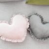 Charming Soft Pink Heart-Shaped Velvet Cushion