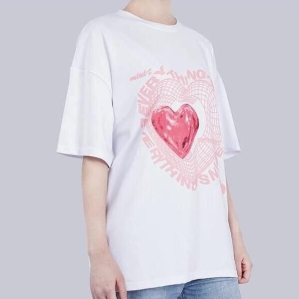 Love Letter Heart Print Women's Casual T-shirt