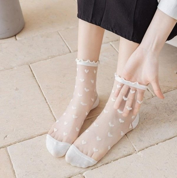 Heart Lace Summer Mesh Fishnet Short Socks