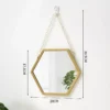 Hexagon Shape Decorative Mirror Wall Decor Makeup Hanging Mirror