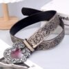 Y2K Punk Red Ruby Heart Buckle Belt