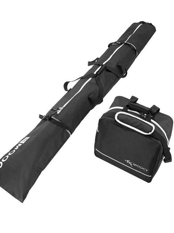 Waterproof Ski Bag & Boot Bag Combo - Padded Ski Gear Travel Set for All-Weather Protection