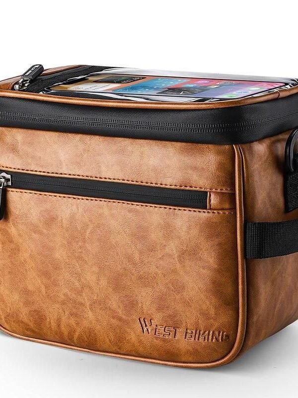 Waterproof Bicycle Handlebar Bag with Touch Screen Phone Pouch