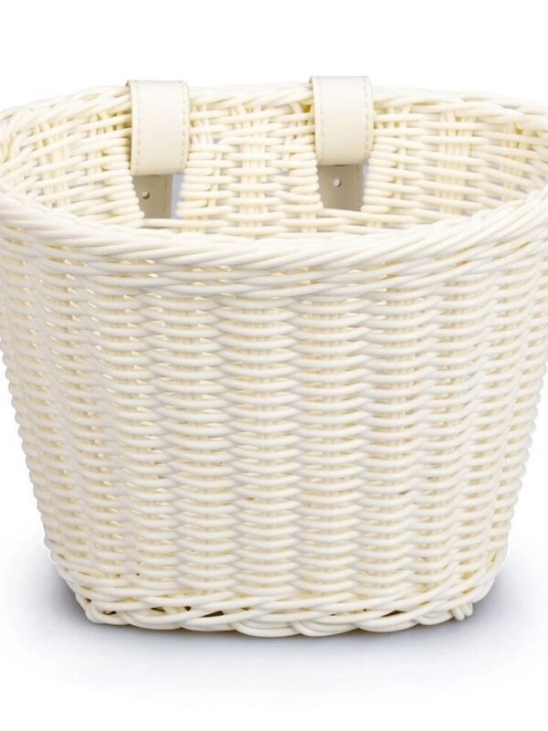 Handwoven PE Rattan Bicycle Basket