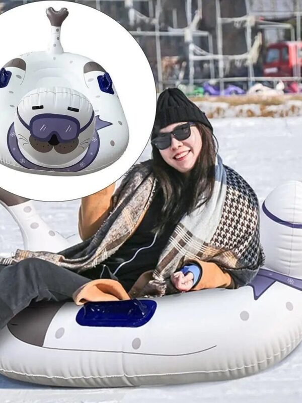 Heavy-Duty Inflatable Snow Tube - 47" Dual-Rider Winter Sled