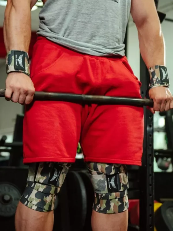 Gym Maniac Brown Camo GM Support Compression Knee Wraps